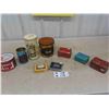 Image 1 : 9 Tins ; Swift Lard 3lb, Hills Bros Coffee 1lb, Carrs Biscuits, Rexall, plus others