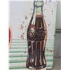 Image 2 : Coke Metal Embossed Sign 35" x 59"  - Faded But Cool Graphics of Bottle - Vintage
