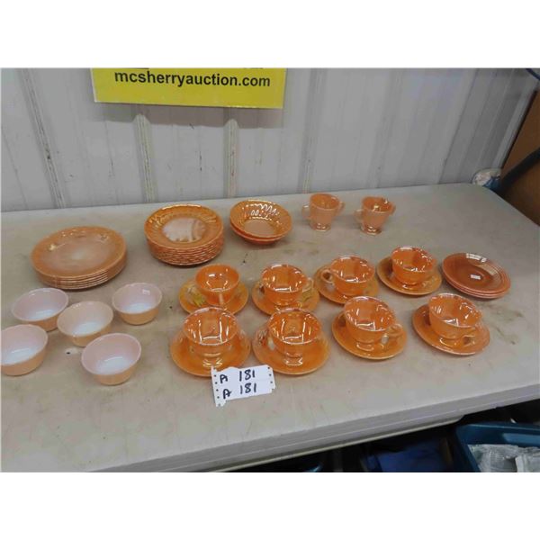42 Fire King Place Setting ; Plates, Bowls, Cream + Sugar, plus more