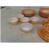 Image 4 : 42 Fire King Place Setting ; Plates, Bowls, Cream + Sugar, plus more