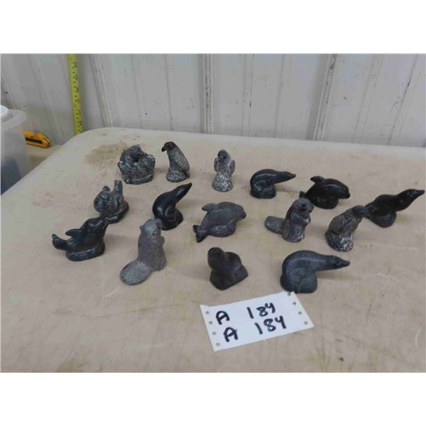 15 Soapstone Style Ornaments ; Animals + Birds