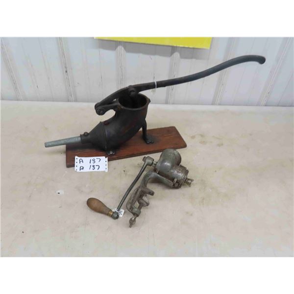 Sausage Press/ Maker + Meat Grinder