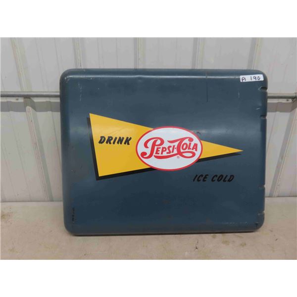 Metal Cooler End Pepsi Sign 25" x 31" 