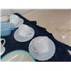 Image 2 : 20 Fire King Items ; Cream + Sugar, Plates, Cups, Bowls, Cups + Saucers, Tray