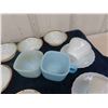 Image 4 : 20 Fire King Items ; Cream + Sugar, Plates, Cups, Bowls, Cups + Saucers, Tray