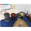 Image 5 : Brass + Copper Bed Pan, Kettle, Wine Goblet, Mugs