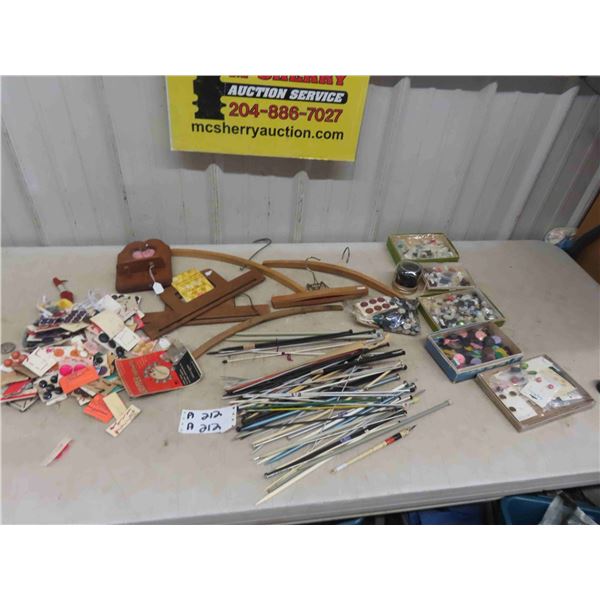 Sewing Notions, Buttons, Yard, Needles, Hangers, plus more