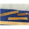 Image 2 : 9 Wooden Rulers - Straight + Folding - Many with Advertising ; 7Up, Dominion Oil