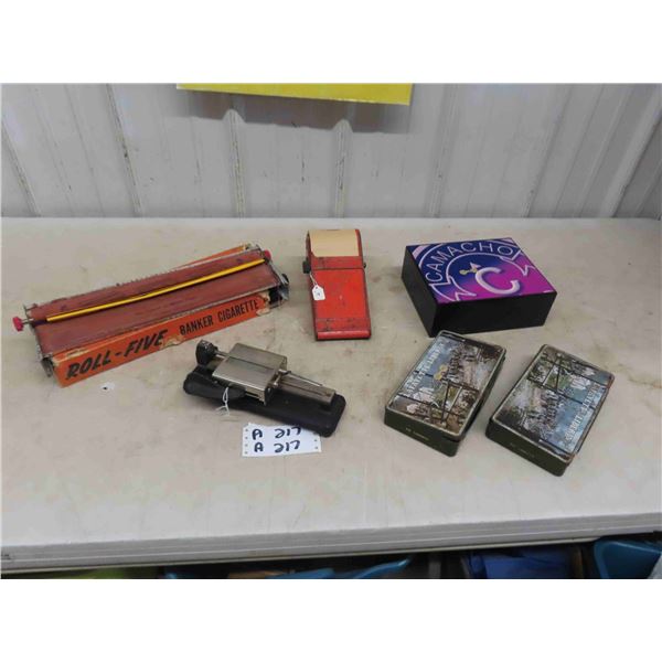 3 Cigarette Makers ; Clipper, Cigar Tim + Box