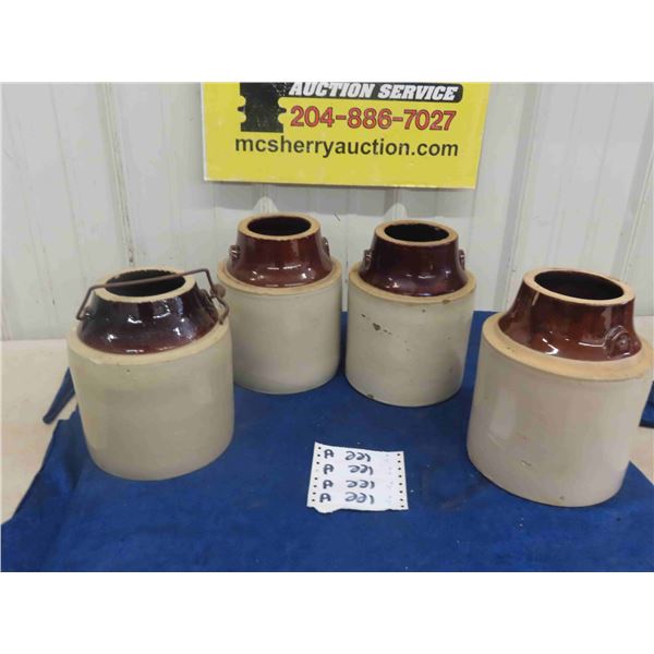4 Pickle Crocks- No Lids