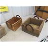 Image 3 : 4 Rustic Organizers with Horse Shoe Handles - Approximately 8" x 11" x 11" 