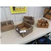 Image 1 : 4 Rustic Organizers with Horse Shoe Handles - Approximately 8" x 11" x 11" 