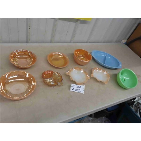 7pc Fire King or Like Fire King, Pyrex Delphite + Jadeite