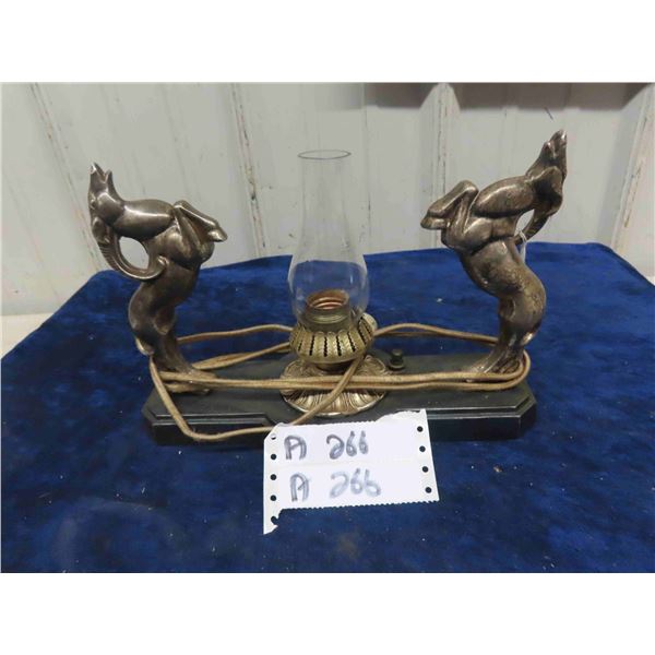 Art Deco Metal Lamp 8" x 12" 