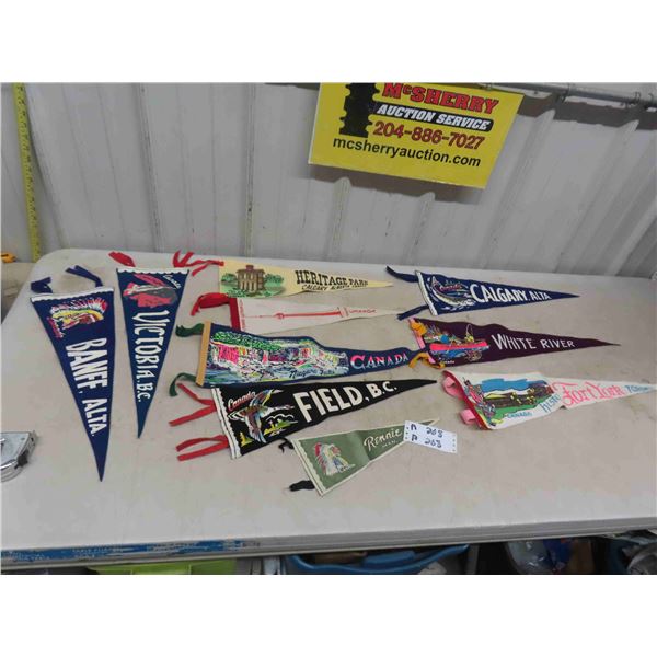 10 Vintage Pendants - Canadian Locations