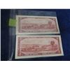 Image 7 : 1954 + 1967 Canadian Dollars Lot ; 3 Different $1 Bills + (3) $2 Bills