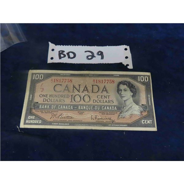 1954 Canadian $100.00 Bill