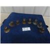 Image 1 : 8 Antique Sheep Open End Bells - 6 Are Solid Brass - 1 Dated + Embossed ' Champion 1878' 