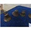 Image 4 : 8 Antique Sheep Open End Bells - 6 Are Solid Brass - 1 Dated + Embossed ' Champion 1878' 