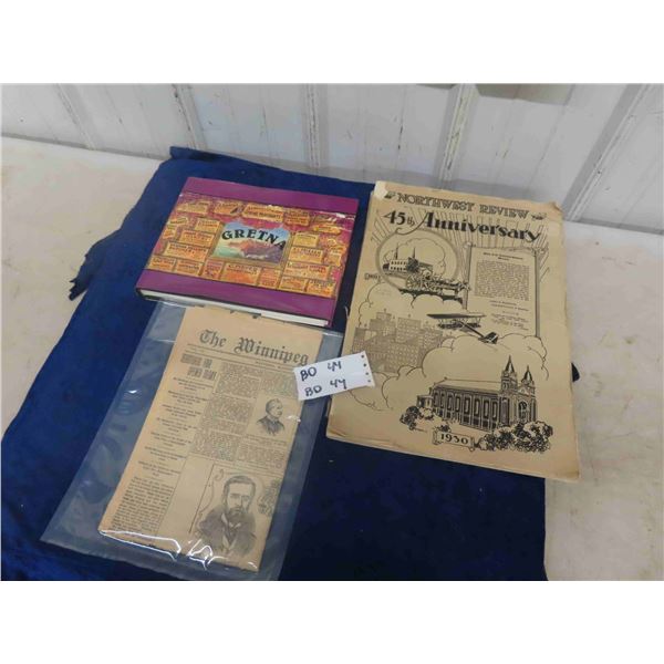 Town History Gretna Manitoba, 1930 45th Anniversary of Northwest Review + Old 