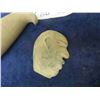Image 4 : Vintage Inuit Made Wool Applique Hat with Real Fur, 2 Stone Carvings of Human Head