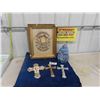 Image 1 : Vintage Religious Lot; 2 Metal Crucifix - Late 1800s, Needlework, Friar Red Wing