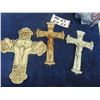 Image 2 : Vintage Religious Lot; 2 Metal Crucifix - Late 1800s, Needlework, Friar Red Wing
