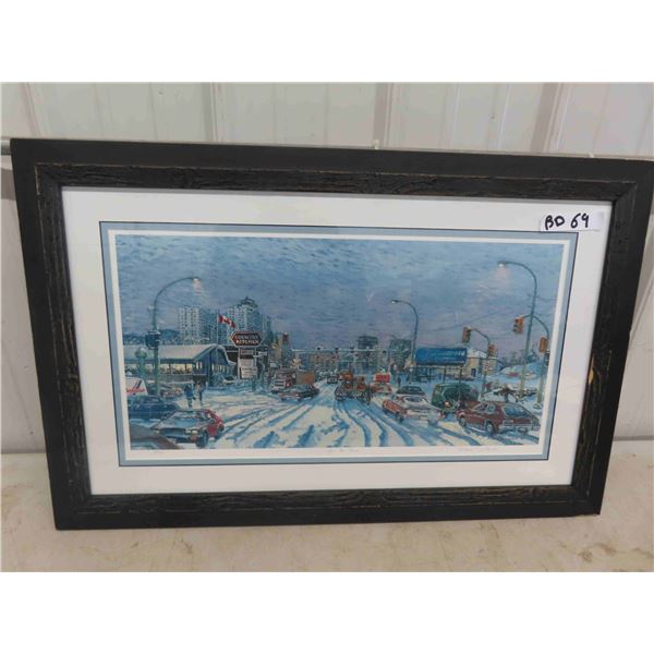 Roman Swiderek Pro Framed Limited Edition Print Winnipeg View Main St from 