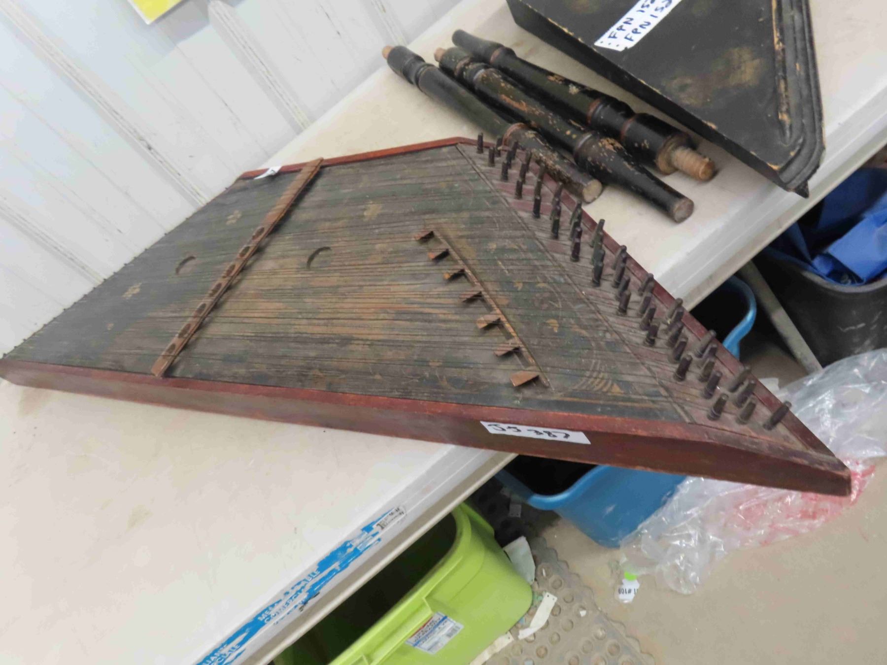 Ukrainian Multi String Instrument with Stand - Cool! + Quite Old