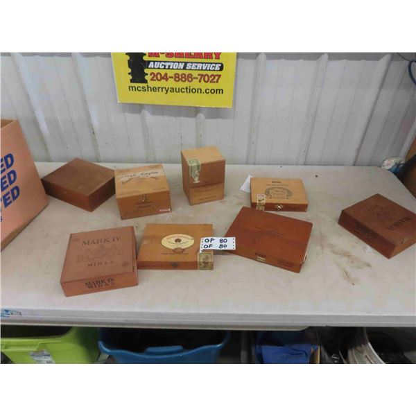 8 Wooden Cigar Boxes