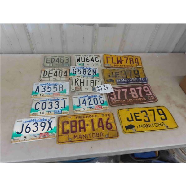 13 MB License Plates + 1 BC 14 Total