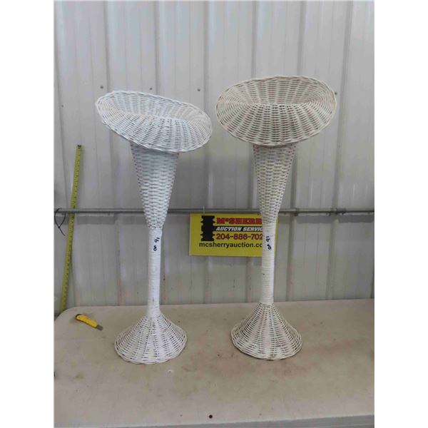 2 Wicker Vases - Nice For Sunroom 42" Tall 