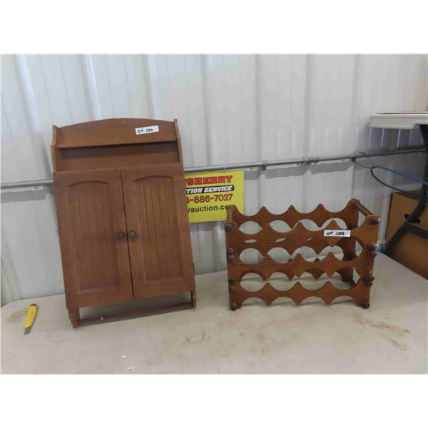 Wine Bottle Rack + 2 Door Wall Mount Shelf 18" x 30" 