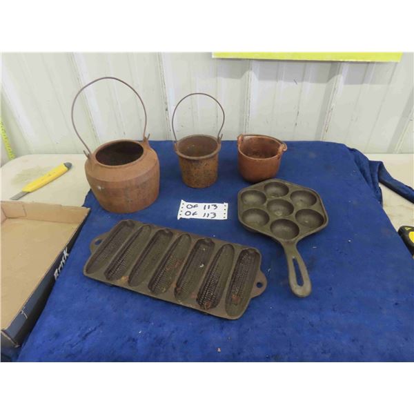 Cast Cook Ware + some Soldering Lead Pots