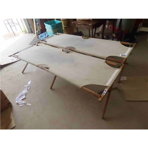 2 Military Folding Cots with Canvas Bag