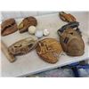Image 6 : 8 Older Baseball Gloves, Bat + Balls