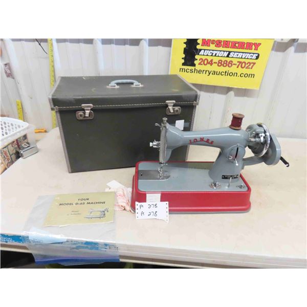 Jones Model D-65 Portable Sewing Machine