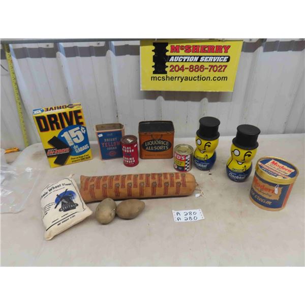 Old Store Product/ Displays; Blue Ribbon, Pioneer Flour, Modern Ice Cream, plus more