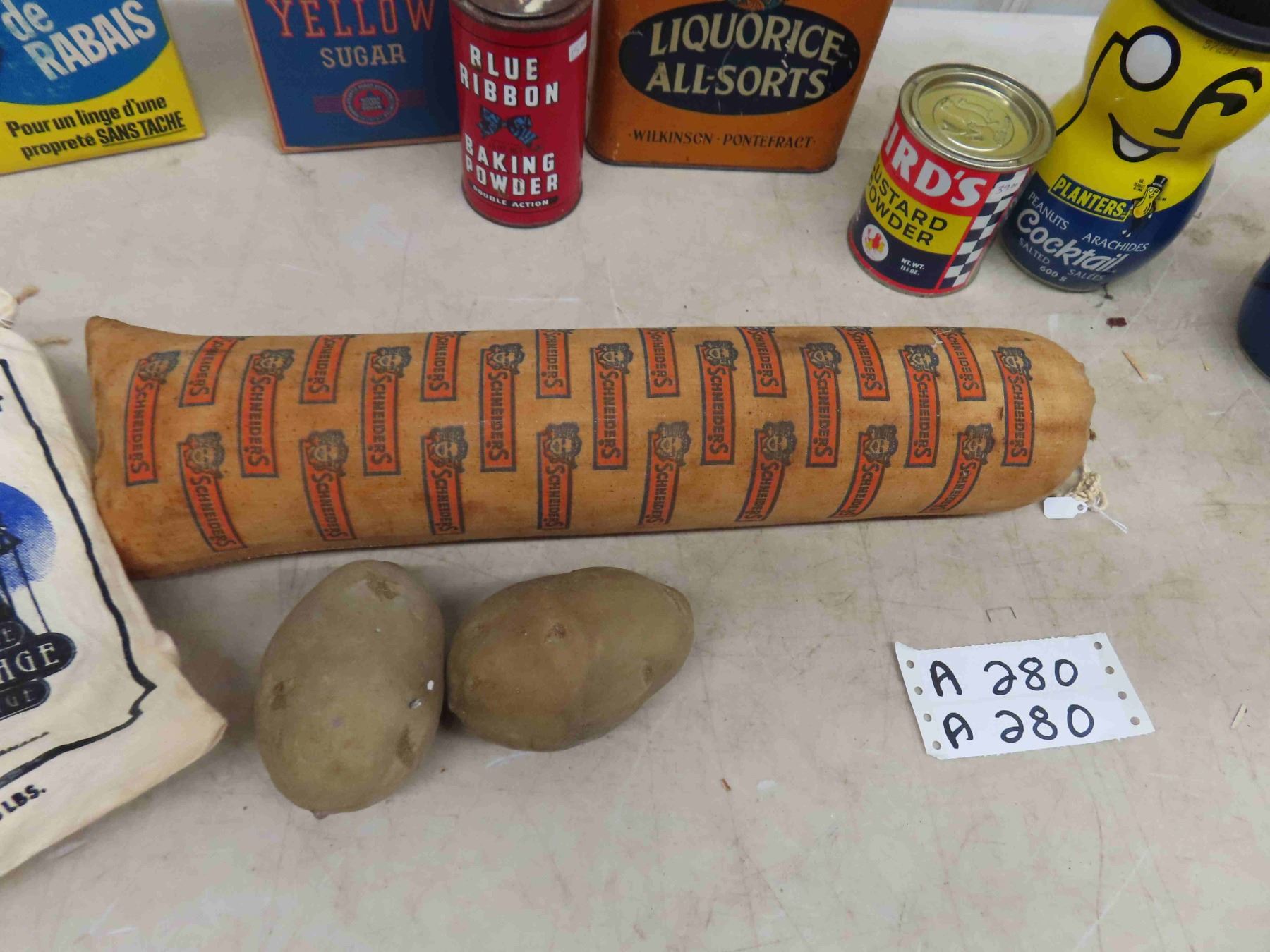 Old Store Product/ Displays; Blue Ribbon, Pioneer Flour, Modern Ice ...