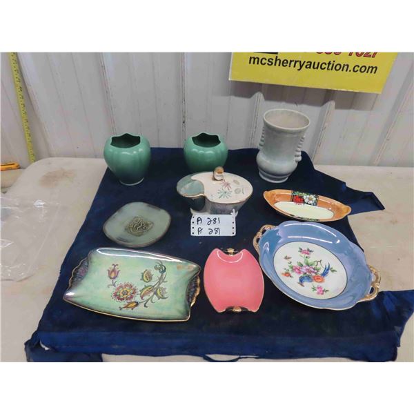 Royal Winton Vase, Trays, Crown Duval Vase, Baucris, Noritake