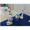 Image 5 : Dresden Candle Holder + Center Piece, Royal Doulton Figurine, Limoge Small Vase, 