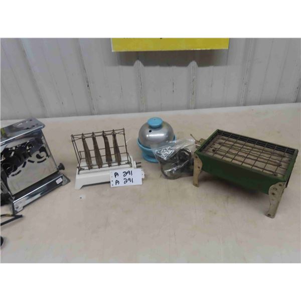2 Real Early Electric Toasters + Drop Side Toaster + Egg Cooler