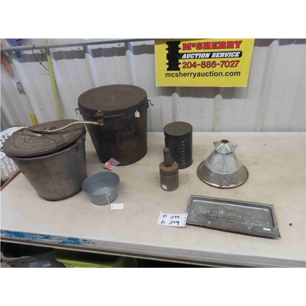 Dough Maker, Halls Frozen Egg Pail, Magic Powder Tin, Plunger Washer, plus more