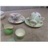 Image 2 : Delphite China Cups + Saucer, Egg Cups, Dutch Wooden Shoe Display 