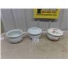 Image 1 : 3 Chamber Pots - 2 with Lids, 2 Bushell Baskets, 5 Light Shades / Covers