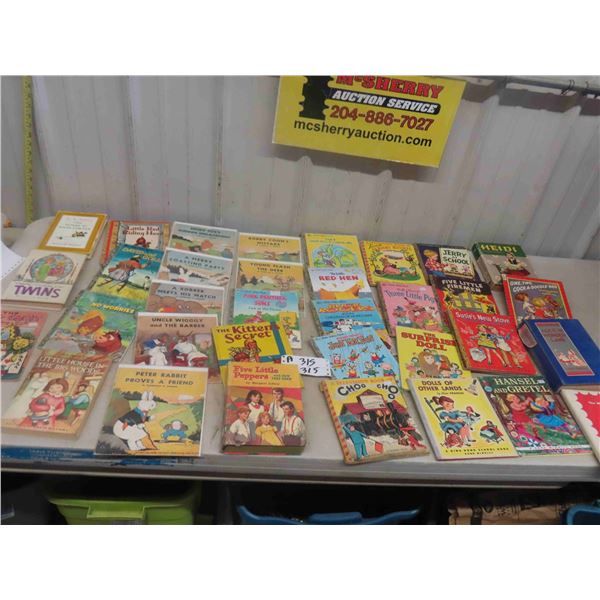 Childrens Vintage Story Books; Alice in Wonderland, Red Hen, Little Red Riding Hood, 