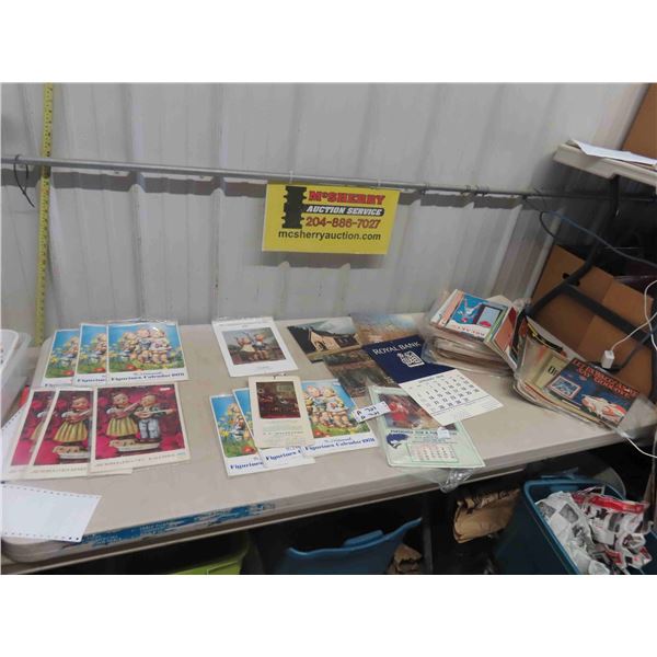 Calendar 1970's + 80's & Piece of Sheet Music