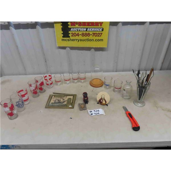 Beer Glasses, Cast Character on Rocker, Sculpting Tools? , plus more