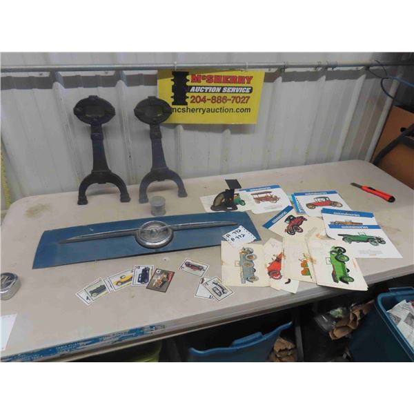 1956 Buick Chrome Emblems, Fireplace ABS, scale, Car Picture