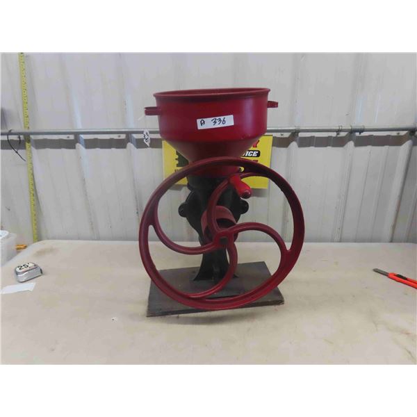Hand Crank Grinder 26" Tall - Crank Wheel 17" Wide